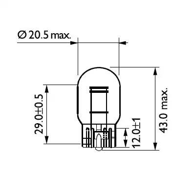 Лампа 12V W21/5W W3x16q блистер (2шт.) PHILIPS 12066B2 PHILIPS