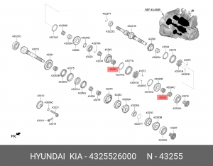 ПОДШИПНИК РОЛИКОВЫЙ ИГОЛЬЧАТЫЙ 43255-26000 4325526000 HYUNDAI KIA