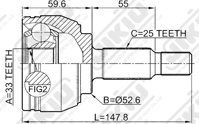 ШРУС RENAULT DUSTER 2009- JC43003 JC43003 JIKIU