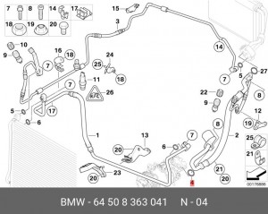 кольцо уплотнительное!\ BMW E46/E90/E91/E92/F30 01> 64 50 8 363 041 BMW