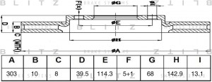 Диск тормозной задний MAZDA CX-5 11- BS0476 BS0476 BLITZ