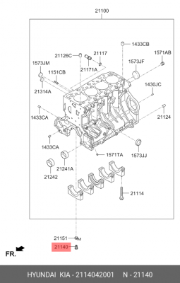 Клапан HYUNDAI Porter,Porter 2 обратный масляной форсунки OE 2114042001 HYUNDAI KIA