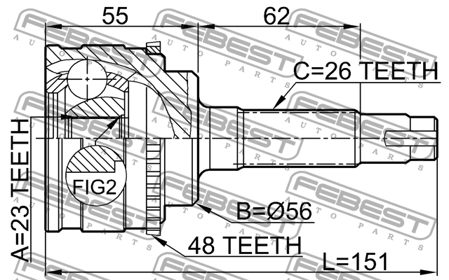ШРУС 0110-037A48 0110-037A48 FEBEST