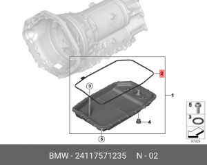 прокладка картера АКПП !\BMW E81/82/87/88/E90/91/92/93/E60/E61 24117571235 BMW