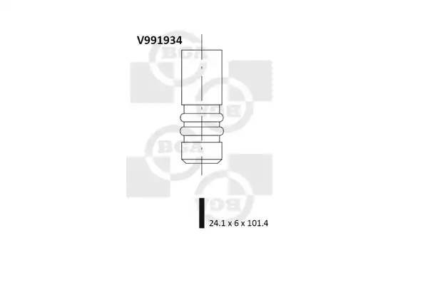 клапан выпускной! 24.1x6x101.3\ Ford Fiesta/Focus/Fusion 1.4i/1.6i 16V 99> V991934 BG AUTOMOTIVE