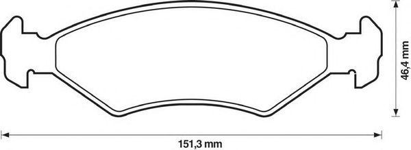 Колодки тормозные передние KIA Sephia (4шт.) 572388B BENDIX JURID