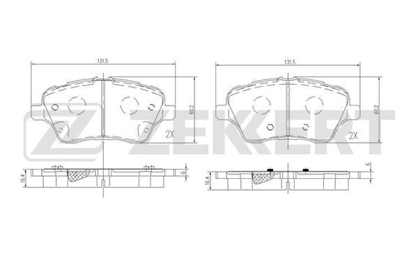 Колодки торм. диск. передн. Ford B-Max 12- Fiesta VII 09- Focus III 12- Transit  BS-1693 ZEKKERT