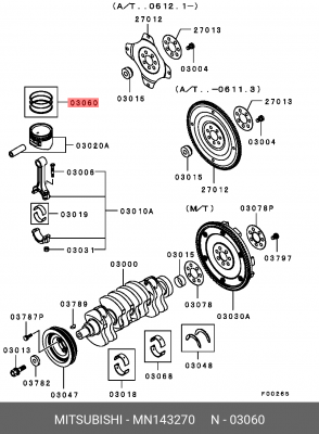 Кольца поршневые MITSUBISHI Lancer (00-13),Outlander (03-08) STD комплект OE MN143270 MITSUBISHI