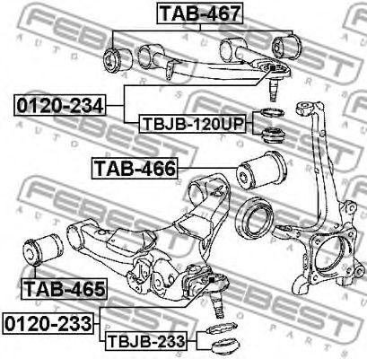 Сайлентблок нижн рычага задний TOYOTA LAND CRUISER 200 TAB-466 TAB-466 FEBEST
