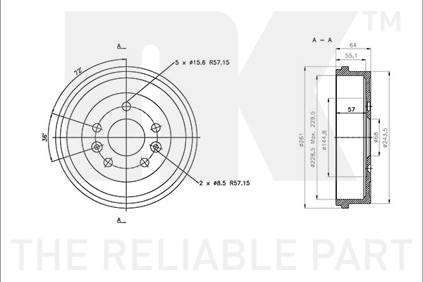 253937NK барабан тормозной!\ Renault Duster/Kaptur/Arkana I 11> 253937 NK