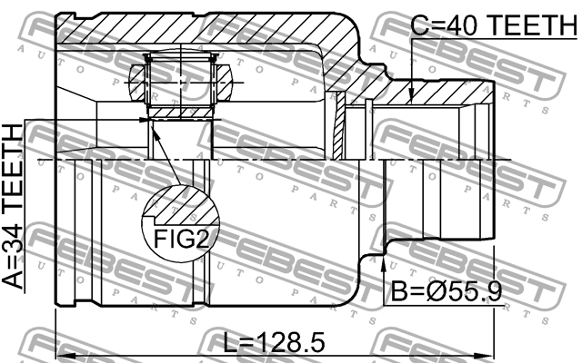 ШРУС внутр правый VW PASSAT 06-, TIGUAN 2311-TATRH 2311-TATRH FEBEST