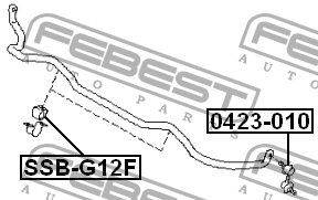 Втулка стабилизатора SUBARU IMPREZA G22 2007.10-2014.01 SSB-G12F SSB-G12F FEBEST