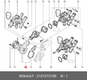 Насос водяной RENAULT Megane,Clio OE 210107370R RENAULT