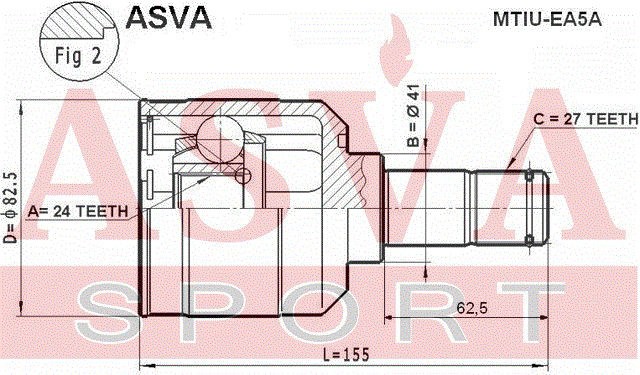 ШРУС ВНУТРЕННИЙ 24x41x27 MTIUEA5A MTIU-EA5A ASVA