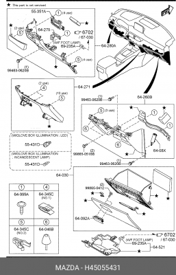 Лампа MAZDA 3 подсветки приборов OE H450-55-431 MAZDA