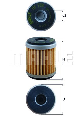 YAMAHA D=38ММ/L=46ММ OX799 MAHLE KNECHT