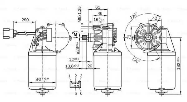 Мотор-редуктор стеклоочистителя MERCEDES O405 переднего BOSCH 0 986 337 401 BOSCH