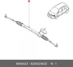 РУЛЕВАЯ РЕЙКА ОРИГИНАЛЬНАЯ ВОССТАНОВЛЕННАЯ 8200324632 8200324632 RENAULT