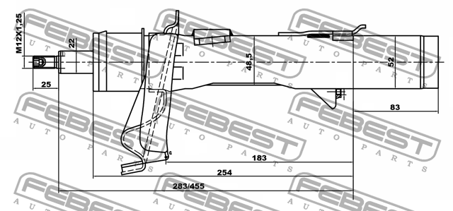 Амортизатор передн левый FORD FOCUS III 216651984FL 216651984FL FEBEST
