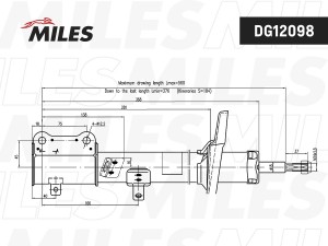 Амортизатор задний левый TOYOTA COROLLA/SPRINTER (EE/AE100) 06/91-05/95 (KYB 332 DG12098 MILES