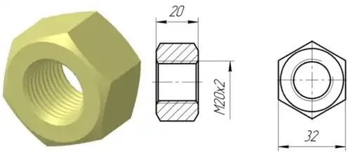 Гайка колеса МАЗ,КРАЗ бездискового М20х2 БААЗ 53353101040 BAAZ