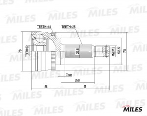 ШРУС наружный HYUNDAI ACCENT 01 (c ABS) (GSP 824065) GA20537 GA20537 MILES