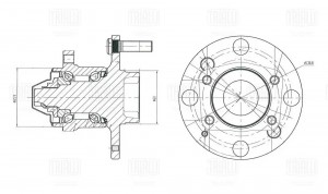 Ступица Chevrolet Lacetti (04-) (задн. в сборе с подшип.) (MR 0588) MR0588 TRIALLI