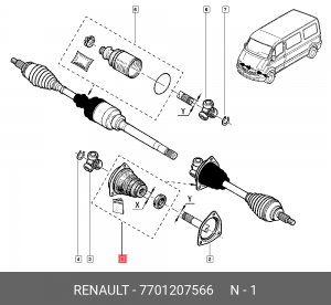 к-кт пыльника ШРУСа внутреннего левого!\ Renault Trafic all 01> 7701207566 RENAULT