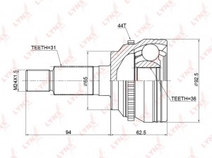 ШРУС наружный подходит для MAZDA CX-7 2.3 06 CO-3770A CO-3770A LYNXAUTO