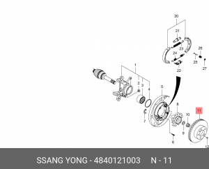 Диск тормозной SSANGYONG Stavic (13-) (2WD) задний вентилируемый (1шт.) OE 484 012 10 03 SSANG YONG