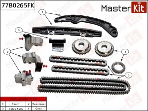 Комплект цепи ГРМ NISSAN MURANO (Z51)08-14/TEANA (J32) 08-14 VQ25DD/VQ25DE/VQ35D 77B0265FK MASTER KIT