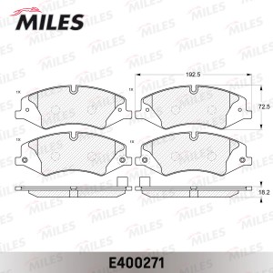 Колодки тормозные передние (без датчика + болты) (Смесь Low-Metallic) (LR DISCOV E400271 MILES
