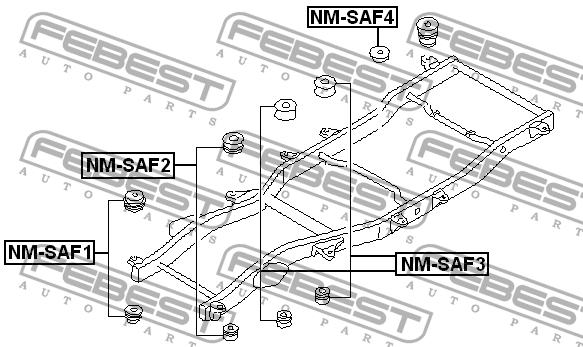Сайлентблок NM-SAF1 NM-SAF1 FEBEST