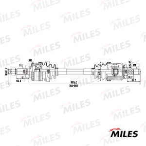 Привод в сборе правый NISSAN PRIMERA P11 1.6 96-02 (ABS) GC02080 GC02080 MILES