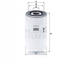 Фильтр масляный CASE W 9019 MANN FILTER