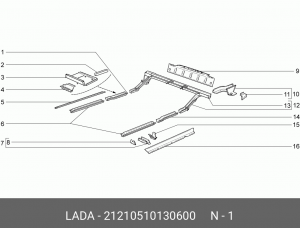 Усилитель ВАЗ-2121 пола задний правый АвтоВАЗ 21210-5101306-00 LADA VAZ