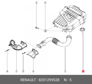 Прокладка корпуса возд. фильтра RENAULT 8201 299 528 8201299528 RENAULT