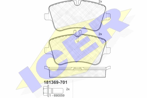 181369-701 колодки дисковые передние !\ MB W203 1.8/2.0/2.0CDi/2.2CDi 00> 181369701 ICER