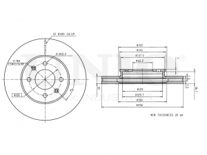 Диск тормозной передний BRD-20022 UNIO