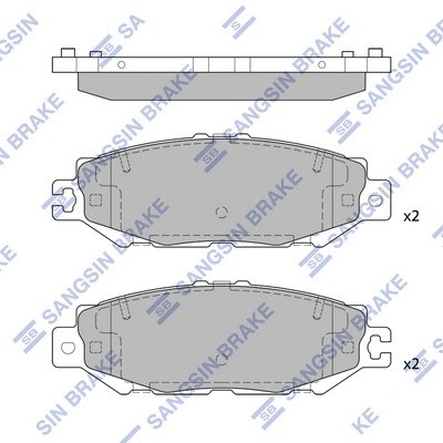 Колодки тормозные TOYOTA Century (98-) задние (4шт.) SANGSIN SP4160 SANGSIN