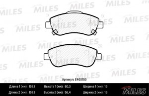 Колодки тормозные передние (Смесь Low-Metallic) HONDA CR-V III 07- (TRW GDB3445) E400159 MILES