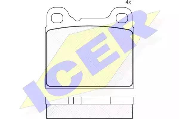 180890 колодки дисковые задние!\ Volvo 740 2.0/2.3 83-92/940 2.0/2.3/2.4D 90-98 180890 ICER