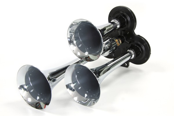 Сигнал звуковой 24V воздушный 3-х рожковый 165/230/300мм хром AT AT62301 AT