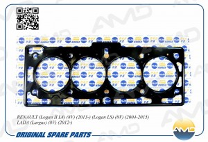 Прокладка ГБЦ RENAULT Logan II L8, 8V, 2013-, Logan LS, 8V, 2004-2015, Sandero B AMDHBC26 AMD