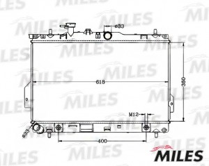 Радиатор (паяный) HYUNDAI MATRIX (01- 10) 1.6/1.8/1.5CRDi AT ACRB362 ACRB362 MILES
