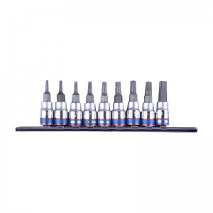 набор торцевых насадок! 1/4', Torx, Т8-Т40 мм, L=37 мм, 9 предметов\ 2109PR KING TONY