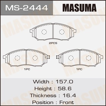 колодки дисковые передние!\ Infiniti M35/M45 06-07/FX35/FX45/G35 05>,Nissan 350Z MS2444 MASUMA
