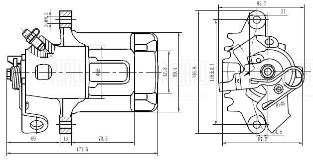 Суппорт торм. для а.м Skoda Octavia 96- зад. лев. d41мм CF 185163 CF185163 TRIALLI