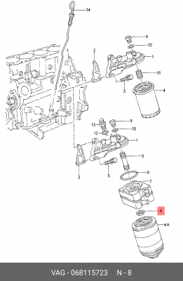 Гайка VW AUDI SEAT SKODA OE 068 115 723 VAG