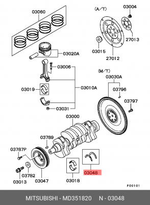 ПОДШИПНИКИ КОЛЕНВАЛА УПОРНЫЕ,К-Т MD351820 MD351820 MITSUBISHI